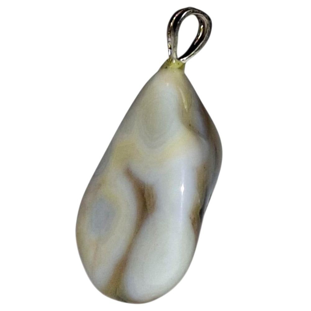 Ocean Jasper pendant with soft oceanic patterns set in hallmarked sterling silver – crystal necklace for emotional healing, joy and balanced flow