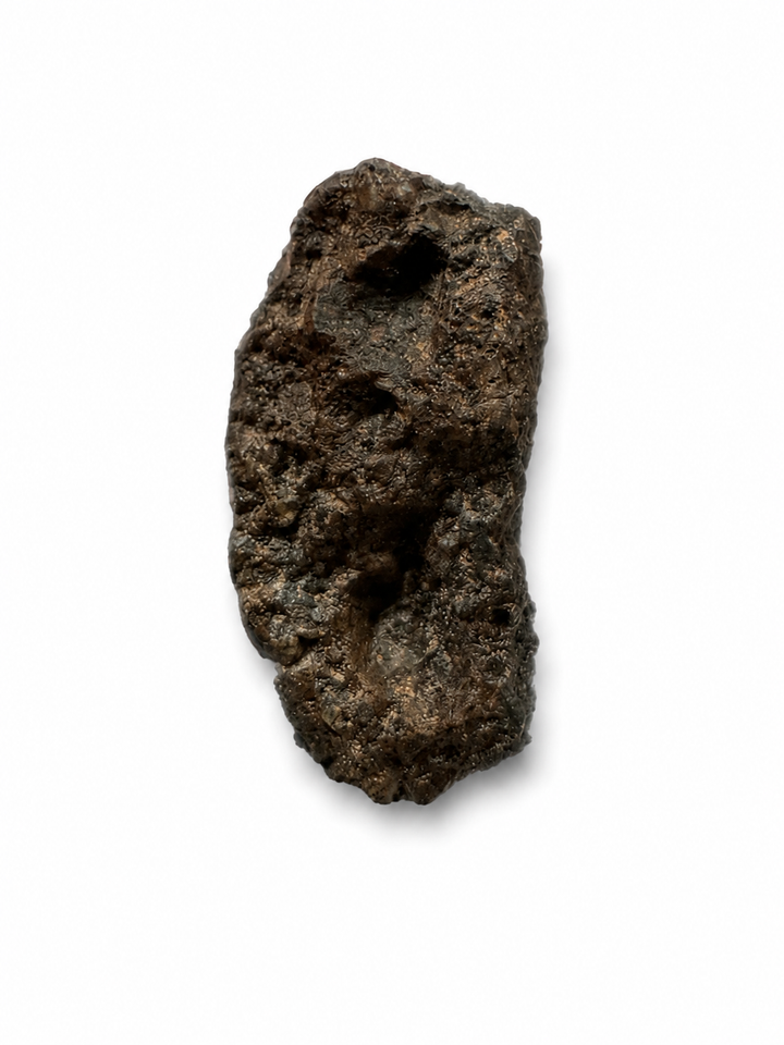 Exact Ouargla 004 Lunar Meteorite specimen photographed on a white background.