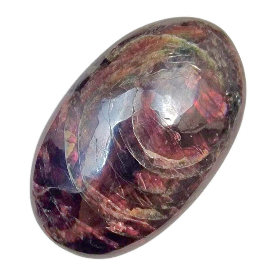 GeoFossils Rhodolite Palmstone – Polished Garnet Crystal for Self-Worth, Passion and Heart-Centred Healing