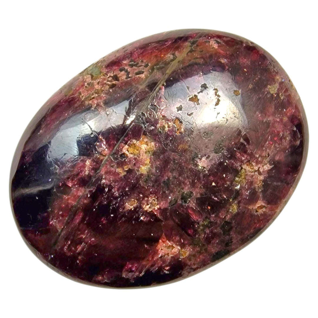 GeoFossils Rhodolite Palmstone – Polished Garnet Crystal for Self-Worth, Passion and Heart-Centred Healing