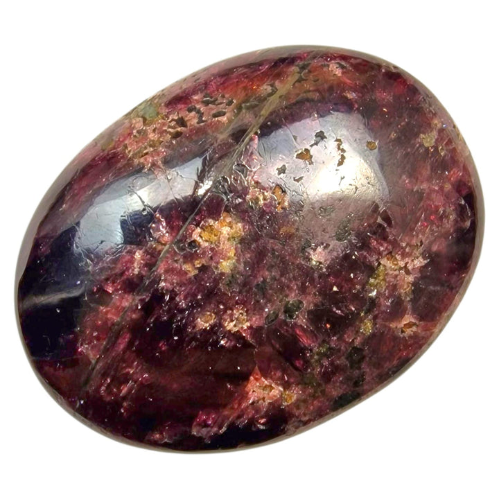 GeoFossils Rhodolite Palmstone – Polished Garnet Crystal for Self-Worth, Passion and Heart-Centred Healing