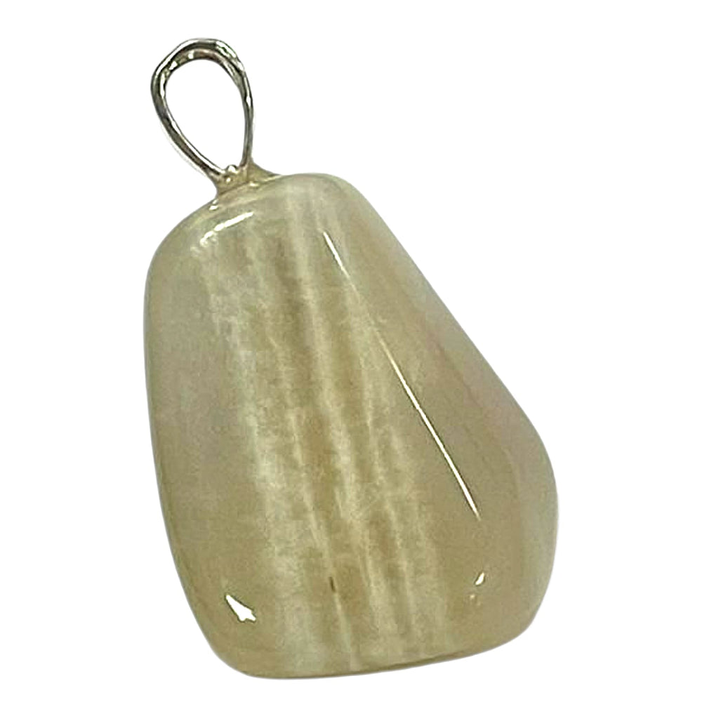 Pastel Moonstone pendant with soft shimmer and pale hues set in hallmarked sterling silver – crystal necklace for emotional harmony and intuition