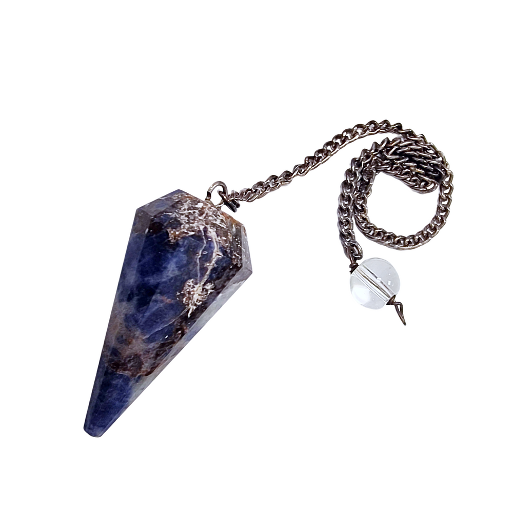 Deep blue Sodalite pendulum with white veining for divination