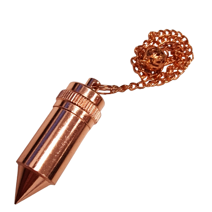 Empty copper pendulum for personal spellwork or intention setting