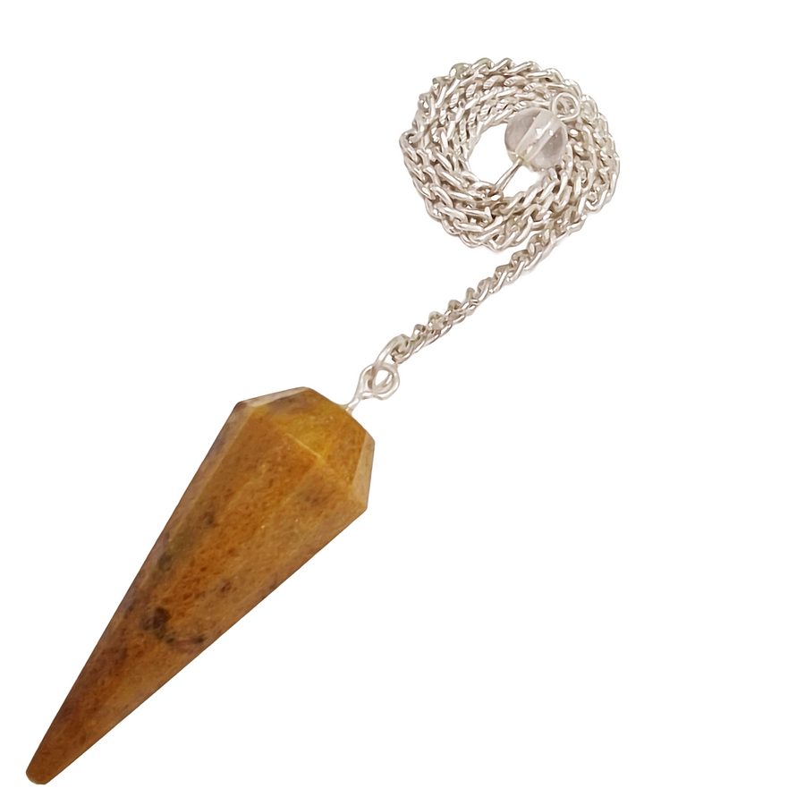 Polished golden Yellow Aventurine crystal pendulum used for clarity and empowerment