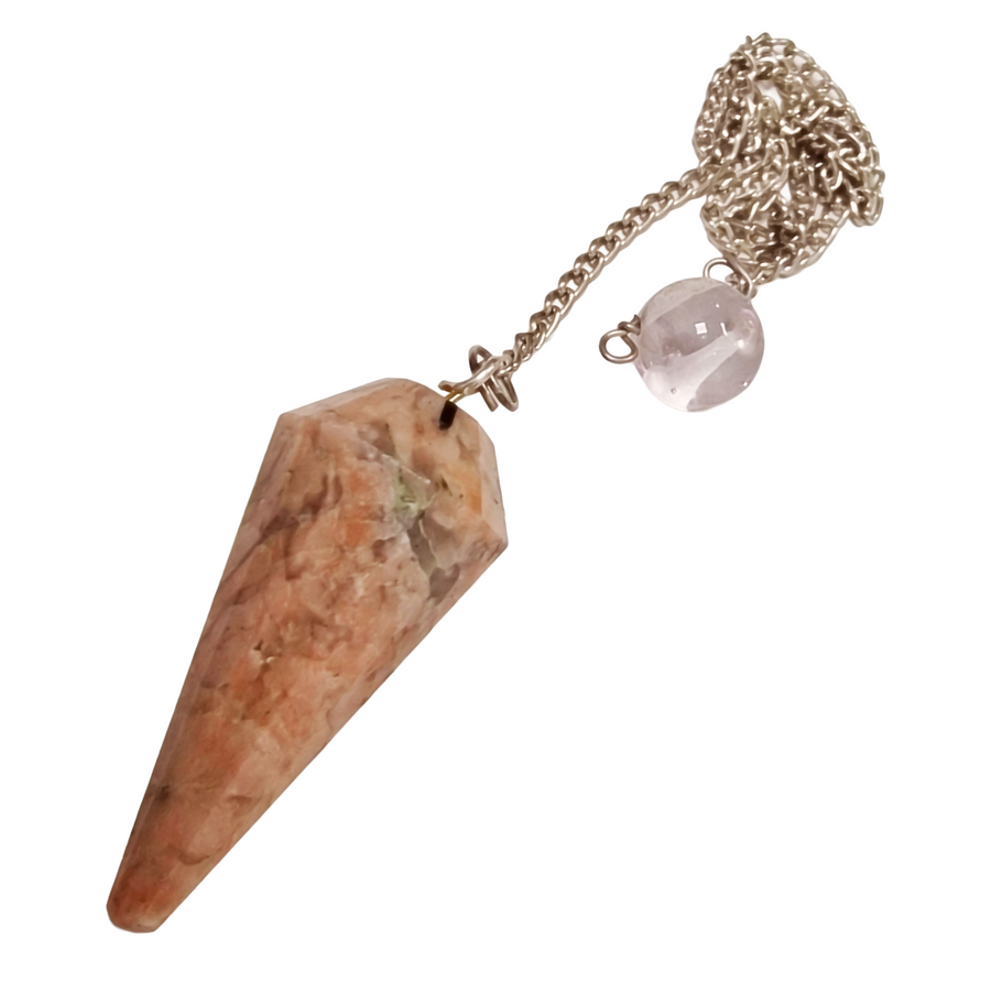 Peach Moonstone dowsing tool for emotional balance and intuition