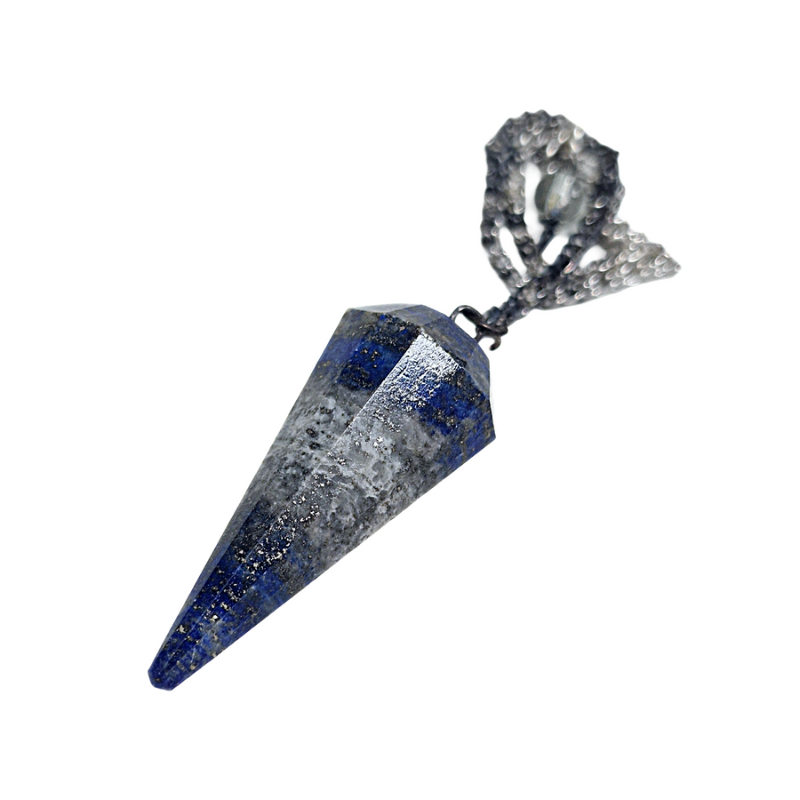 Deep blue lapis lazuli pendulum crystal for divination and meditation