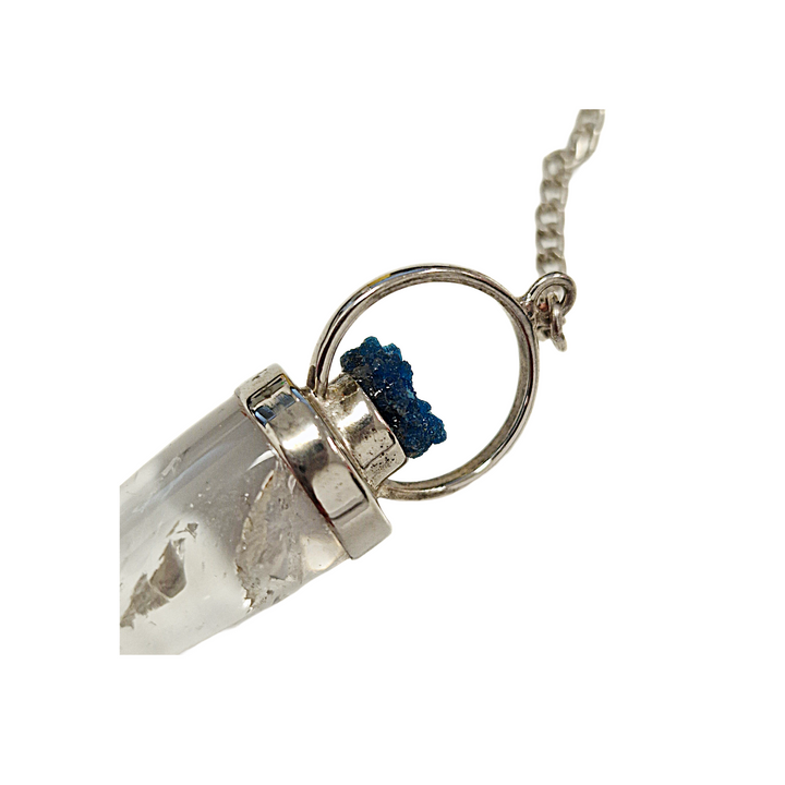 Cavansite and quartz pendulum for intuition, clarity, and meditation