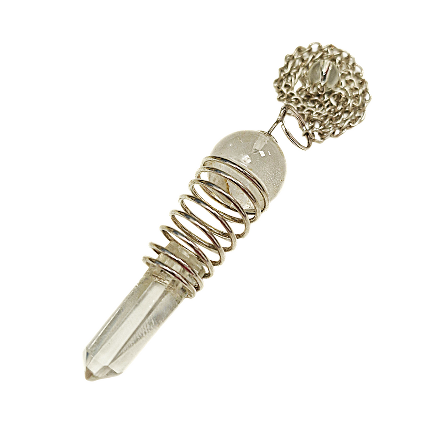 Crystal quartz pendulum for divination, healing, and energy alignment