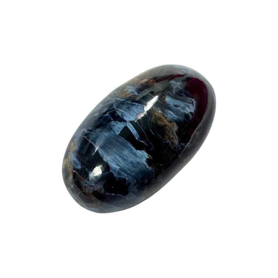 GeoFossils Pietersite Shiva Lingham 25mm – intuitively picked, polished storm-like crystal for courage, clarity, and transformation.