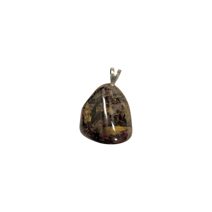 GeoFossils Pietersite Sterling Silver Pendant – Namibian storm-pattern pietersite crystal in sterling silver setting – transformation and grounding jewellery – handmade in the UK.