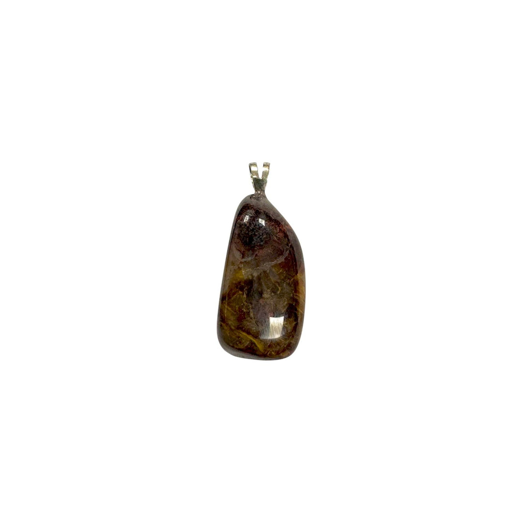 GeoFossils Pietersite Sterling Silver Pendant – Namibian storm-pattern pietersite crystal in sterling silver setting – transformation and grounding jewellery – handmade in the UK.