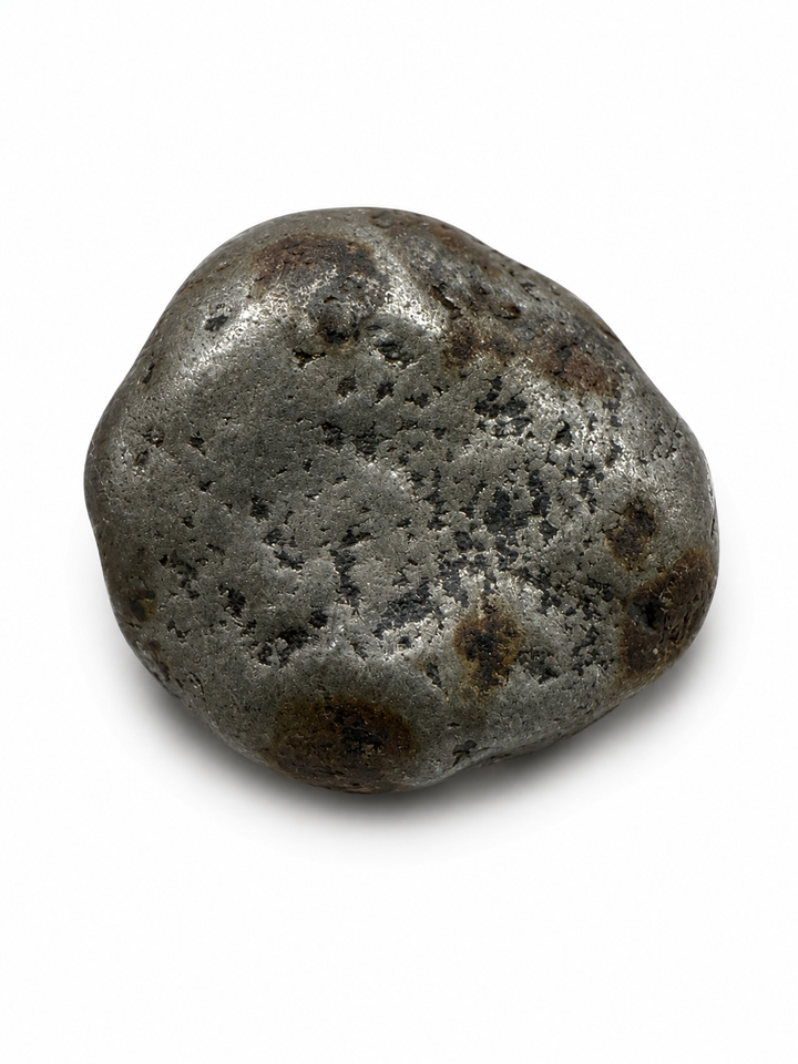 Exact Mundrabilla polished meteorite specimen displaying its unique natural pattern and polished finish.