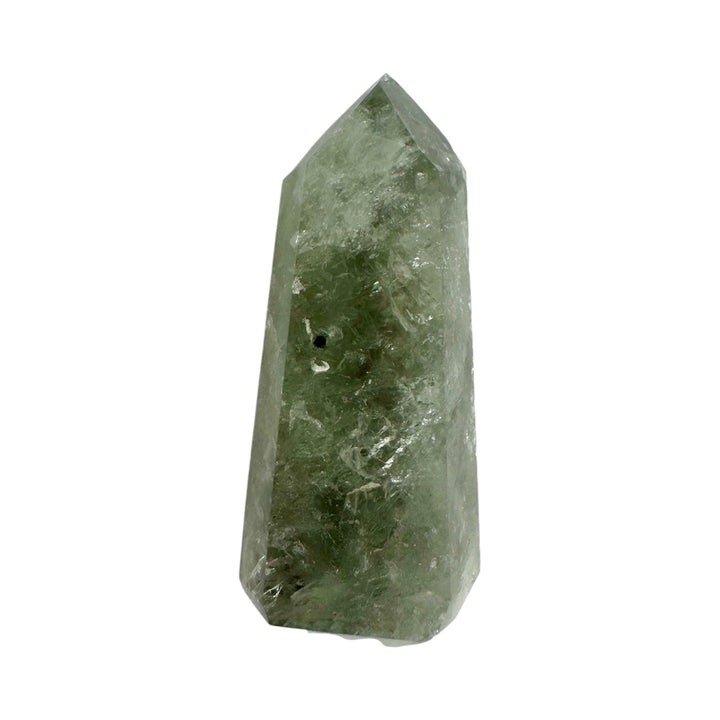 Praisolite Crystal Tower – Green Amethyst for Spiritual Growth & Heart Healing
