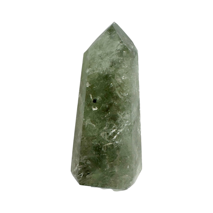 Praisolite Crystal Tower – Green Amethyst for Spiritual Growth & Heart Healing