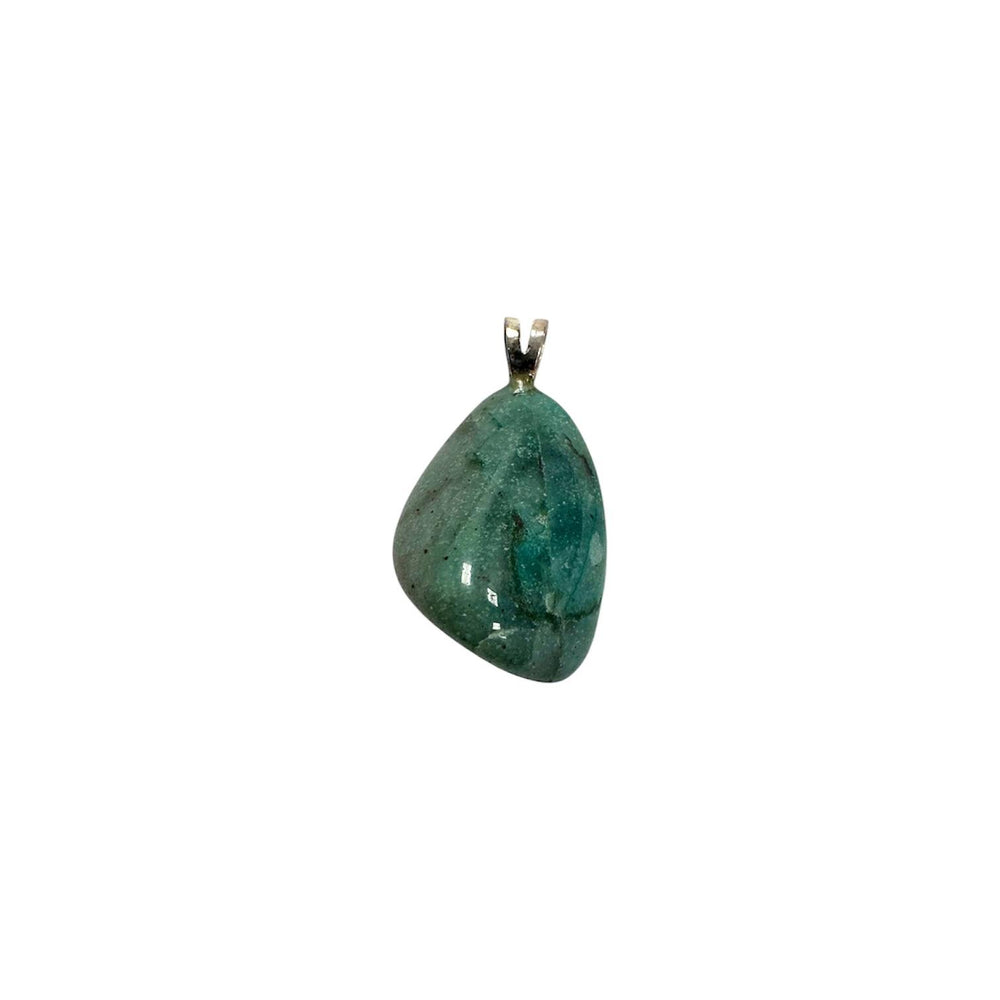 GeoFossils Quantum Quattro Sterling Silver Pendant – Namibian chrysocolla, shattuckite, dioptase, malachite, and quartz crystal in sterling silver setting – multi-mineral healing jewellery – handmade in the UK.