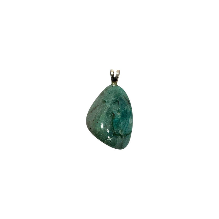 GeoFossils Quantum Quattro Sterling Silver Pendant – Namibian chrysocolla, shattuckite, dioptase, malachite, and quartz crystal in sterling silver setting – multi-mineral healing jewellery – handmade in the UK.