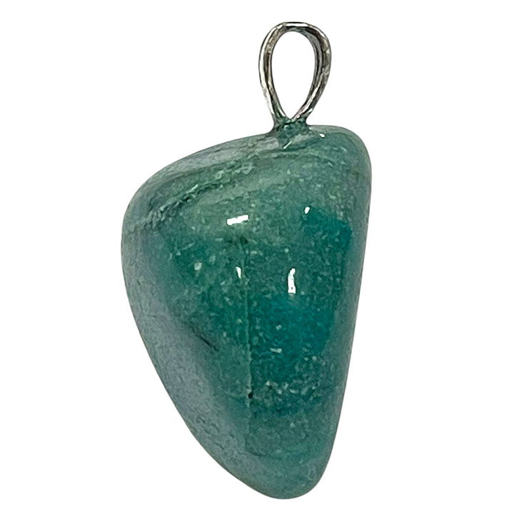 Quantum Quattro pendant with swirls of teal, green and brown set in hallmarked sterling silver – crystal necklace for healing, truth and transformation