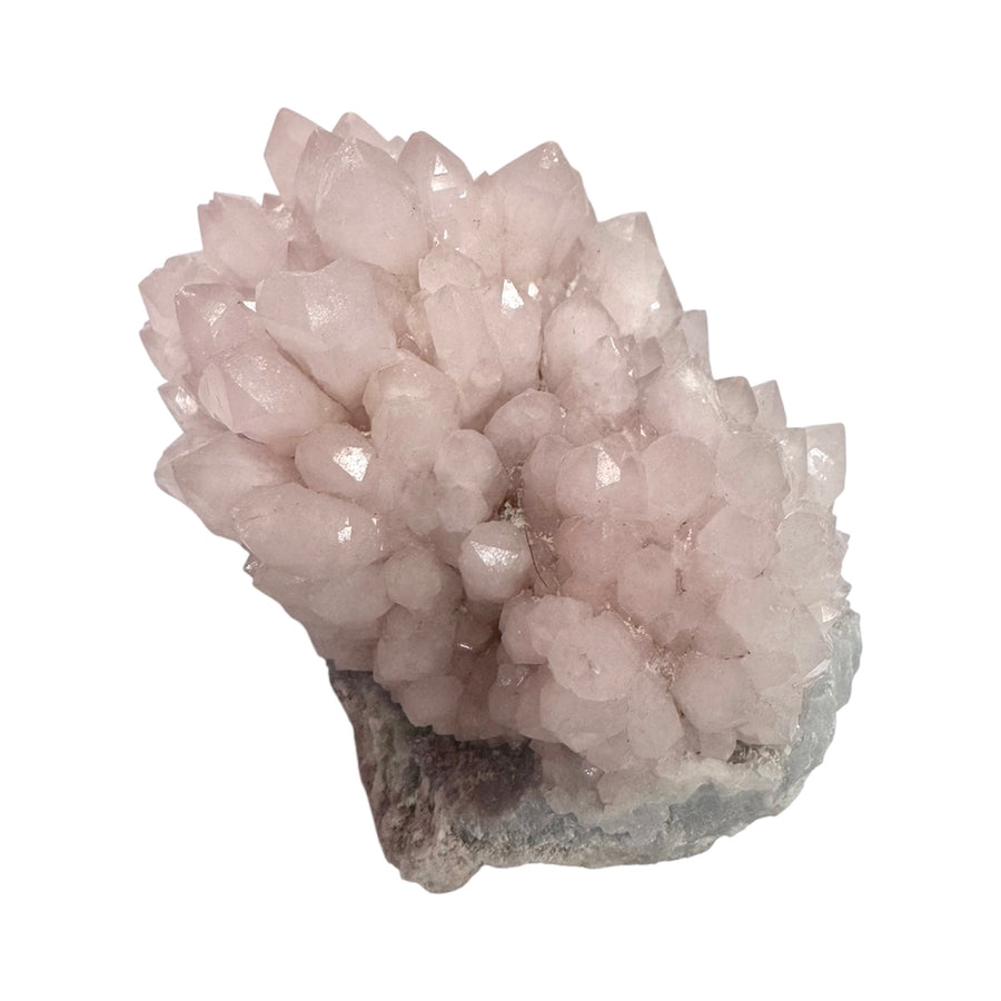 GeoFossils Rose Quartz Cluster 200g (Peru) – exact pink quartz crystal cluster shown, for love, compassion, and emotional healing. Natural gemstone prepared in the UK.