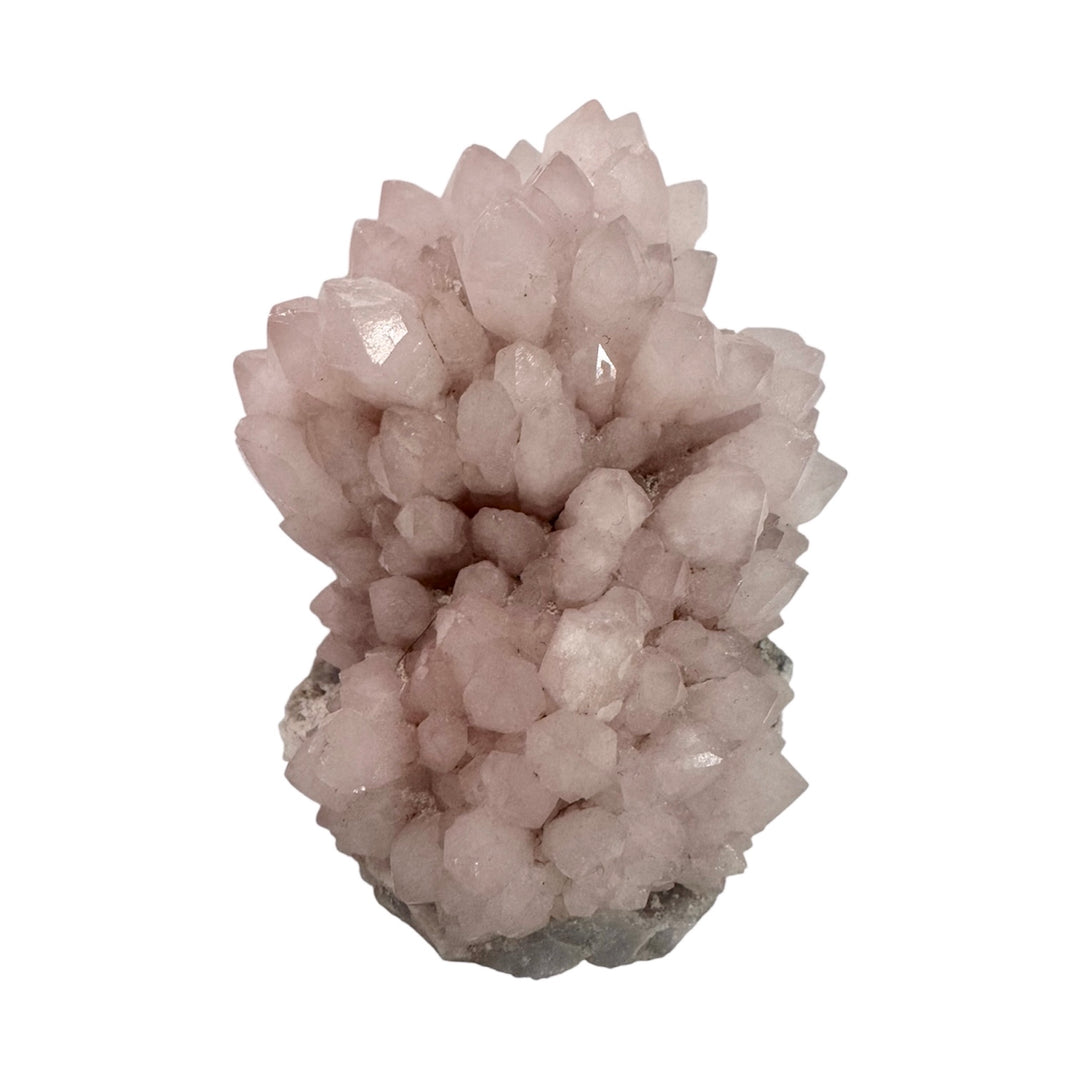 GeoFossils Rose Quartz Cluster 200g (Peru) – exact pink quartz crystal cluster shown, for love, compassion, and emotional healing. Natural gemstone prepared in the UK.