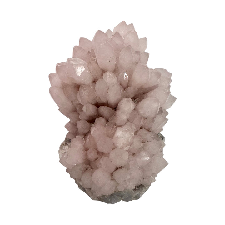 GeoFossils Rose Quartz Cluster 200g (Peru) – exact pink quartz crystal cluster shown, for love, compassion, and emotional healing. Natural gemstone prepared in the UK.