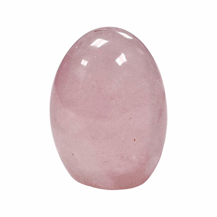 GeoFossils Rose Quartz Freeform 65mm – Madagascan pink quartz crystal freeform carving for love, compassion, and emotional healing, polished gemstone made in the UK.