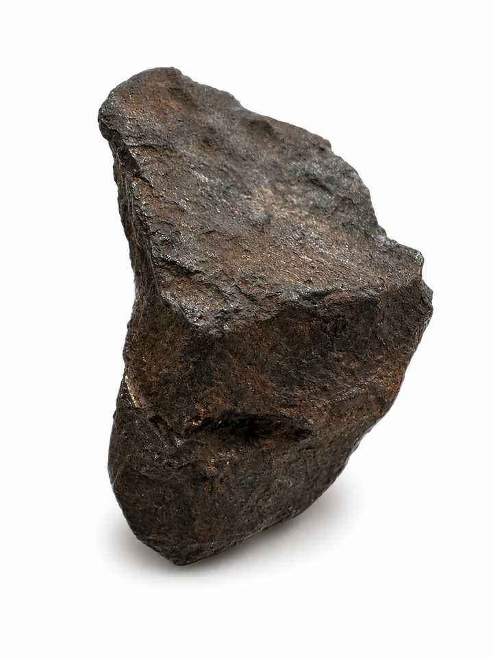 Exact Mundrabilla meteorite specimen showcasing its unique natural shape and extraterrestrial weathering characteristics.