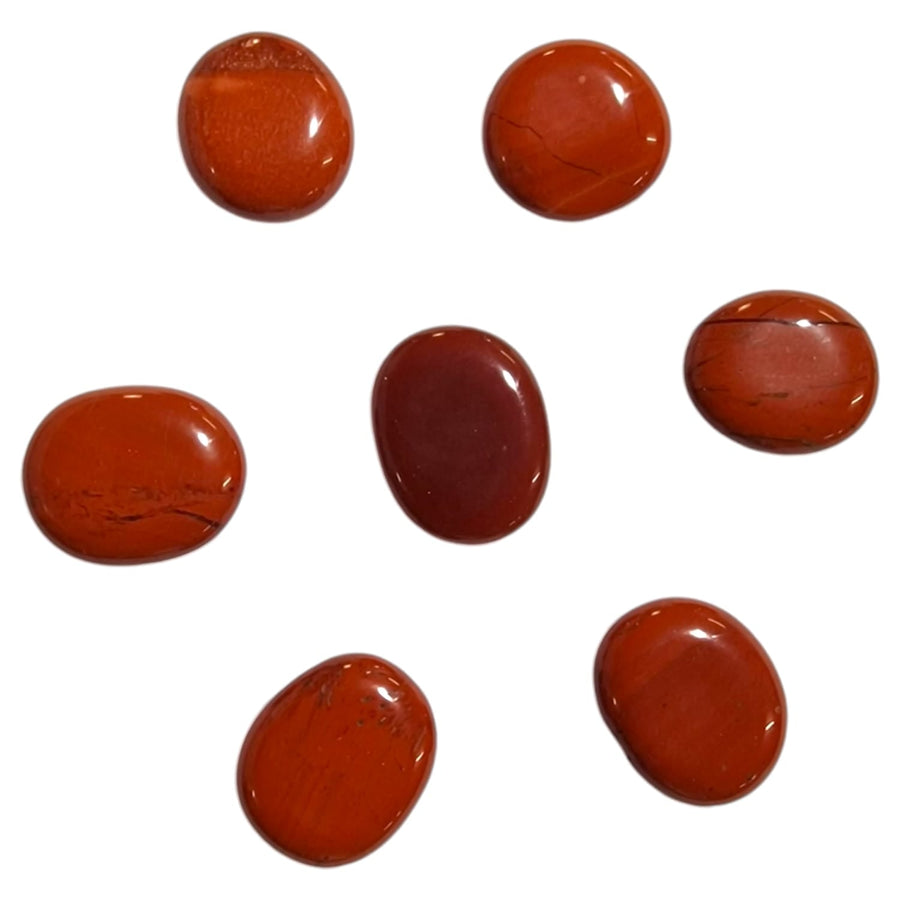 Red Jasper Mini Oval – a rich red crystal known for promoting vitality, grounding, and emotional stability. Ideal for boosting strength and resilience