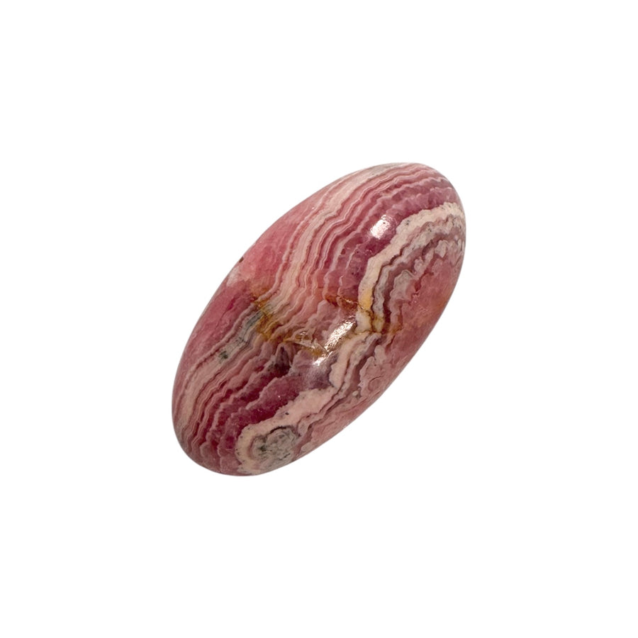 GeoFossils Rhodochrosite Shiva Lingham 25mm – intuitively picked, polished pink crystal for love, compassion, and emotional healing.