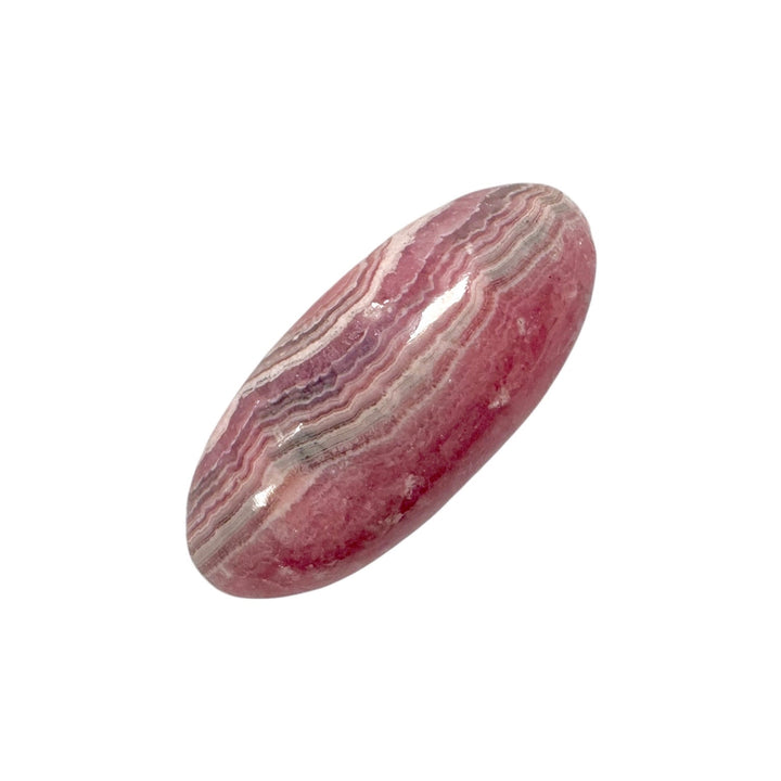 GeoFossils Rhodochrosite Shiva Lingham 35mm – intuitively picked, polished pink crystal for love, compassion, and emotional healing.