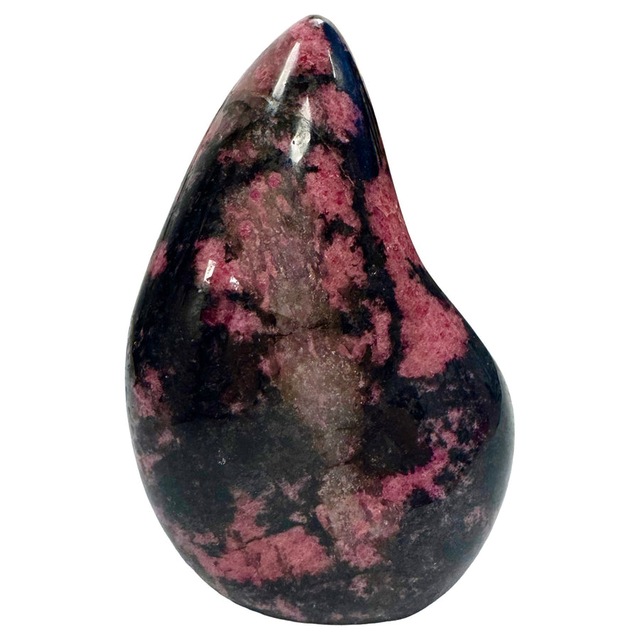 GeoFossils Rhodonite with Quartz and Black Tourmaline Freeform – exact crystal shown, polished Madagascan freeform for love, grounding, and clarity.