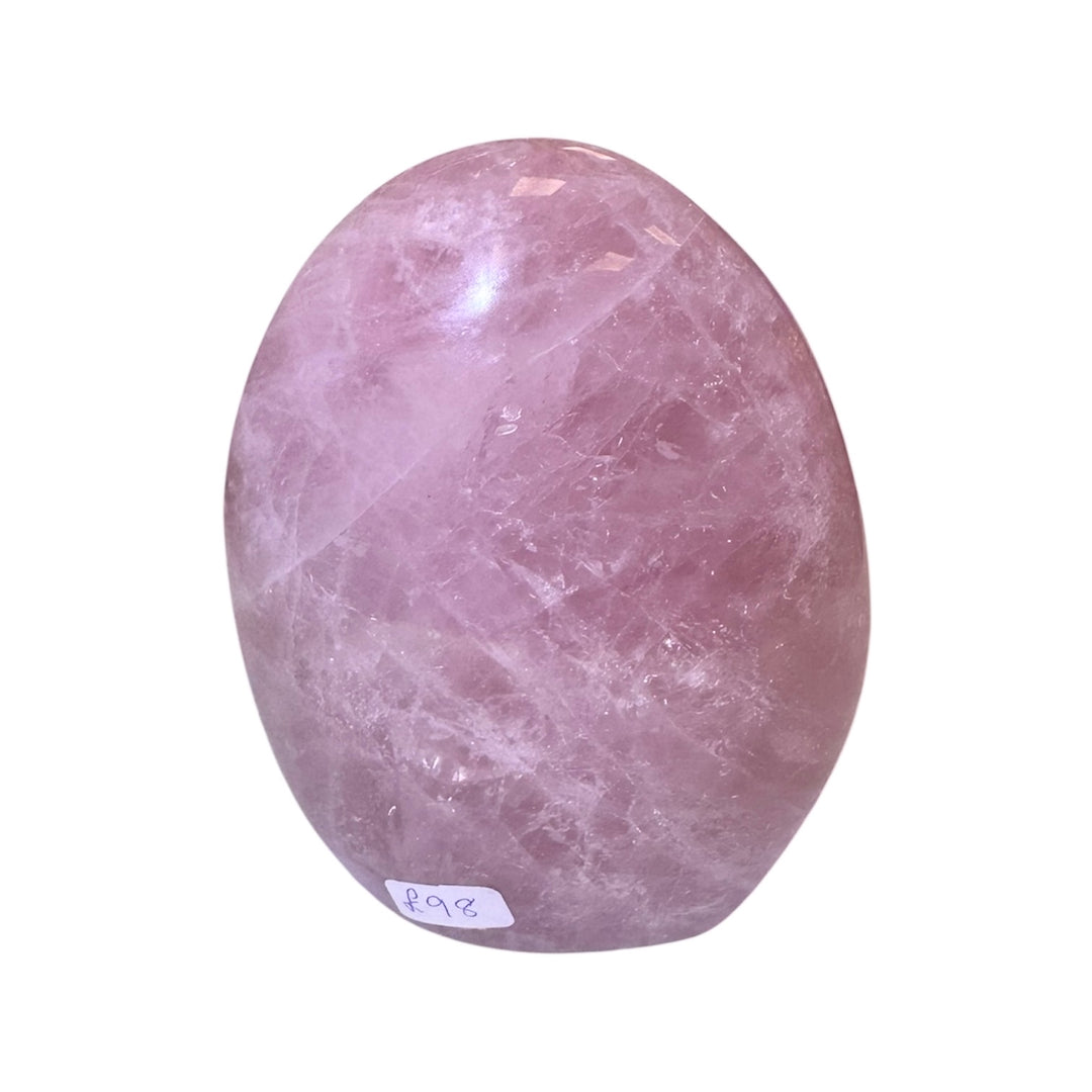 GeoFossils Rose Quartz Freeform 12cm – Madagascan pink quartz crystal for love, compassion, and emotional healing, polished decorative freeform made in the UK.
