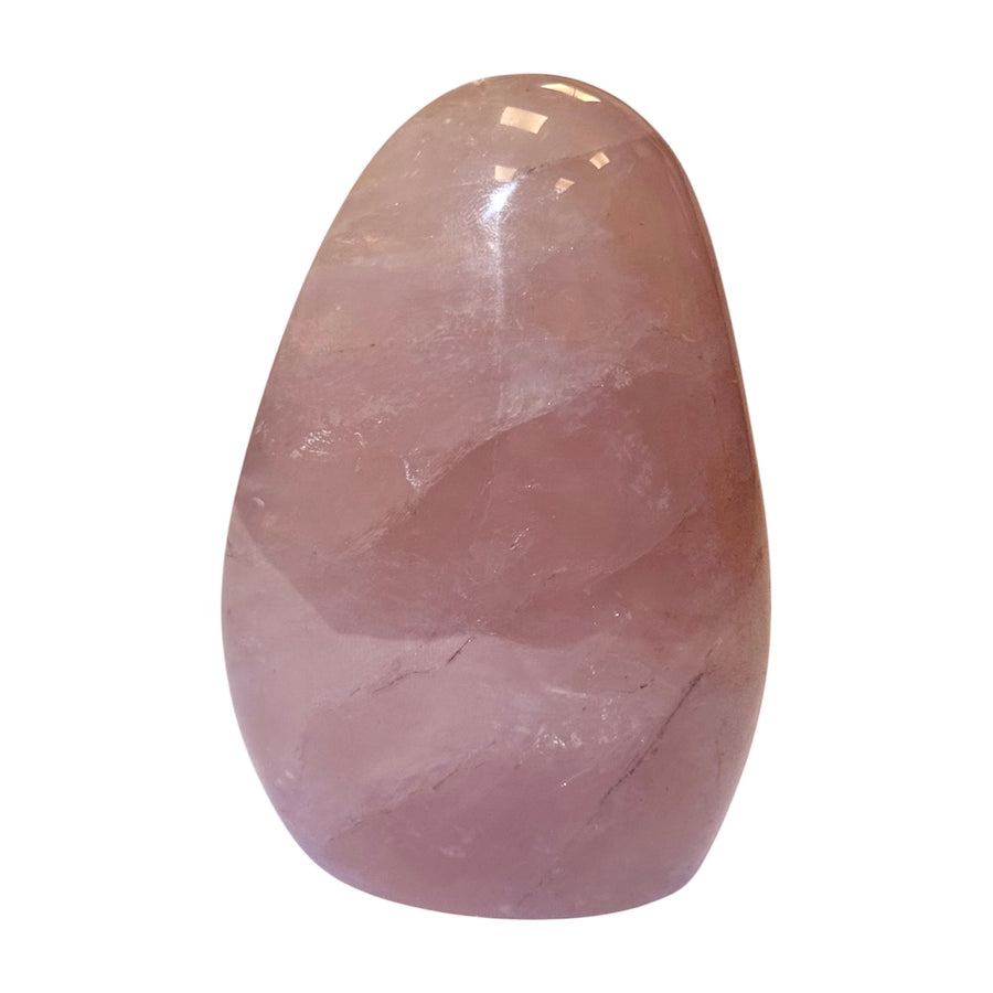 GeoFossils Rose Quartz Freeform 8cm – Madagascan crystal for love, compassion, and emotional healing, polished pink quartz display stone made in the UK.