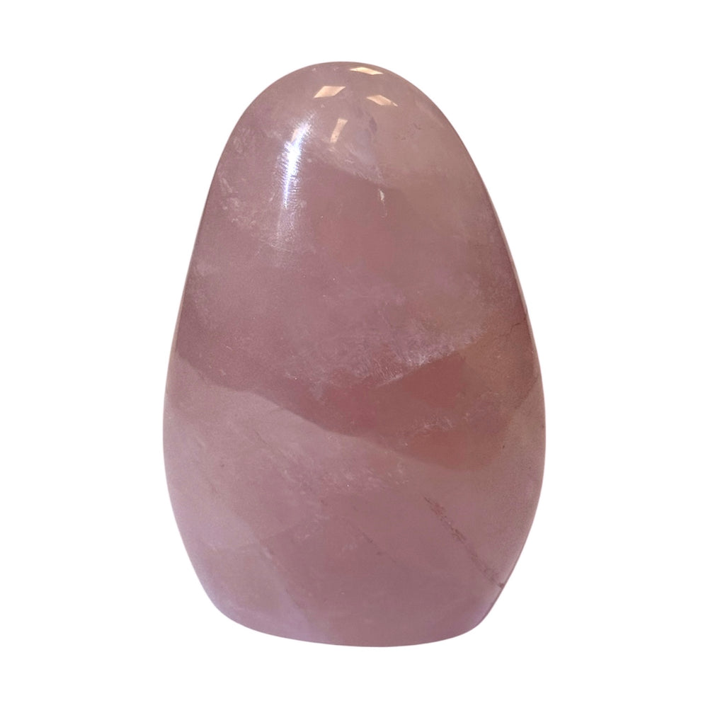 GeoFossils Rose Quartz Freeform 8cm – Madagascan crystal for love, compassion, and emotional healing, polished pink quartz display stone made in the UK.