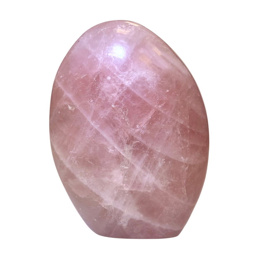 GeoFossils Rose Quartz Freeform 11cm – Madagascan pink quartz crystal for love, compassion, and emotional healing, polished decorative freeform made in the UK.