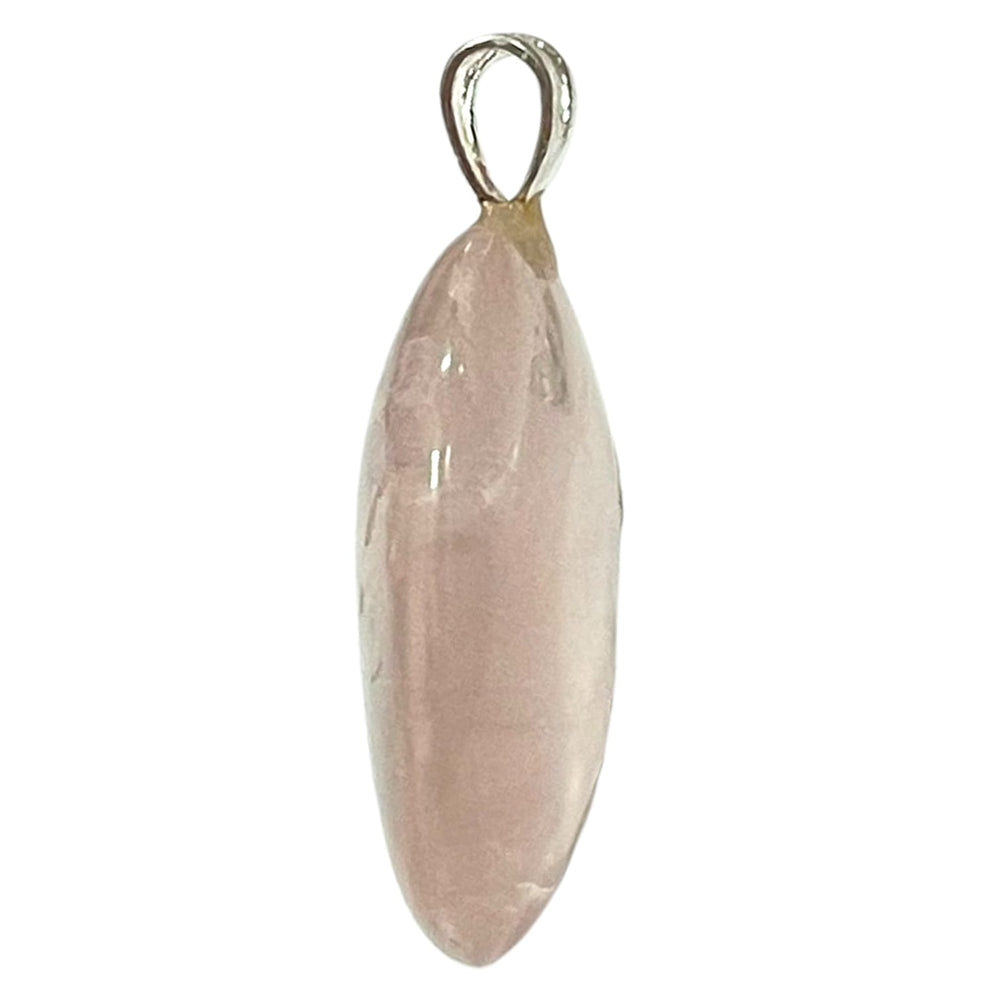 Rose Quartz pendant in soft pink tones set in hallmarked sterling silver – crystal necklace for love, emotional healing and heart chakra balance