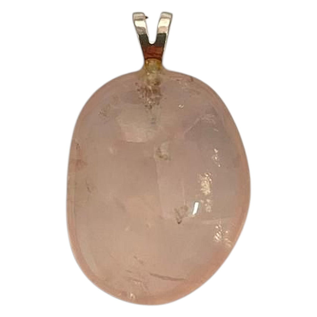 Rose Quartz pendant in soft pink tones set in hallmarked sterling silver – crystal necklace for love, emotional healing and heart chakra balance