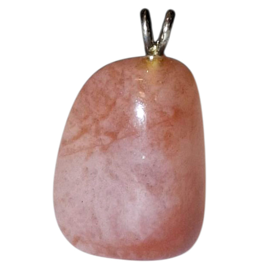 Rosette Chalcedony pendant with soft pink and grey tones set in hallmarked sterling silver – crystal necklace for emotional harmony and spiritual calm