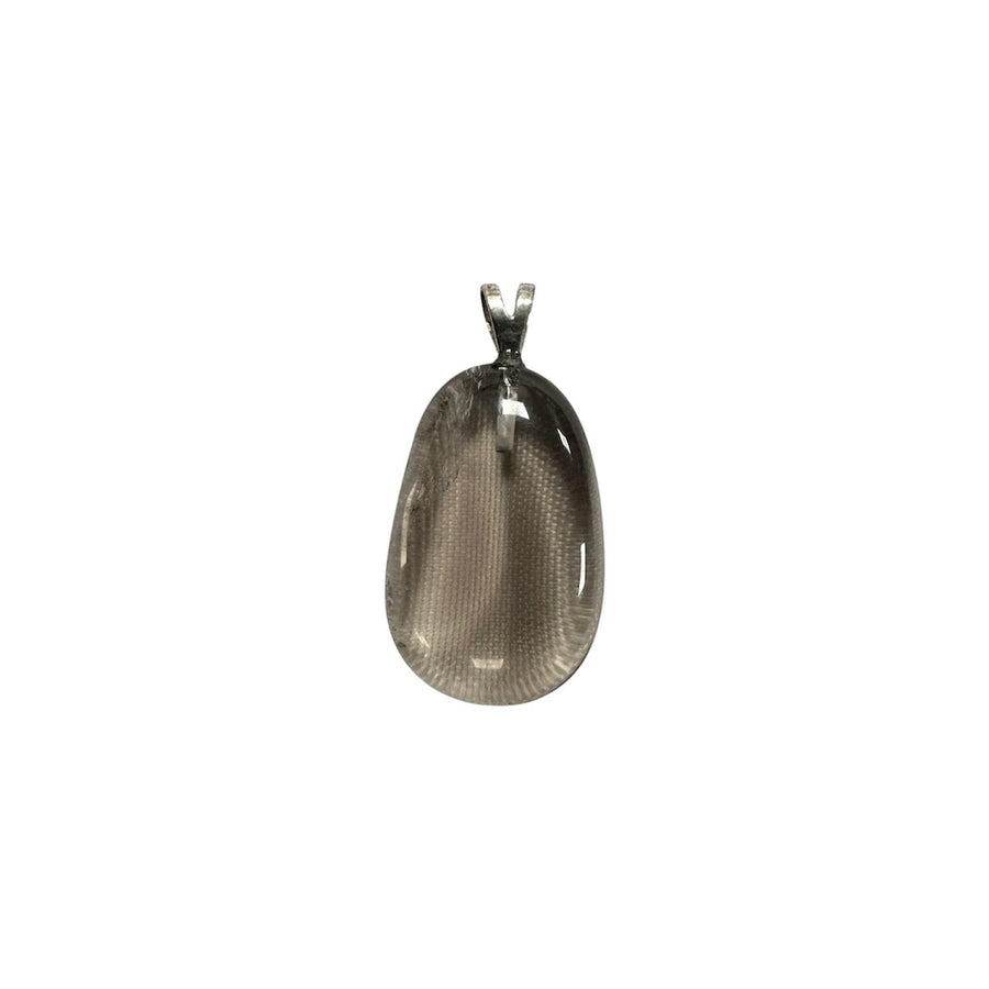 GeoFossils Smokey Quartz Sterling Silver Pendant – Brazilian brown-grey smokey quartz crystal in sterling silver setting – grounding and protective jewellery – handmade in the UK.