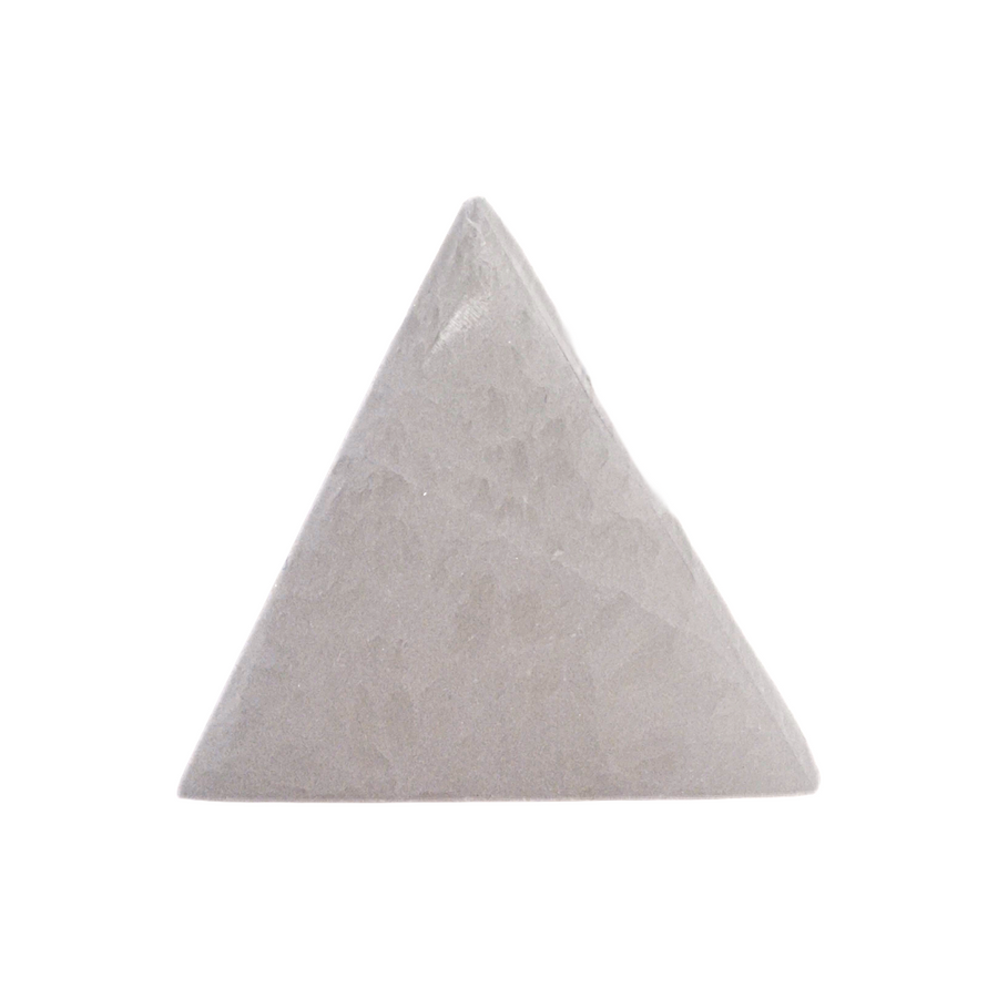 Selenite Triangle Charging Disc 80mm shown on white background.