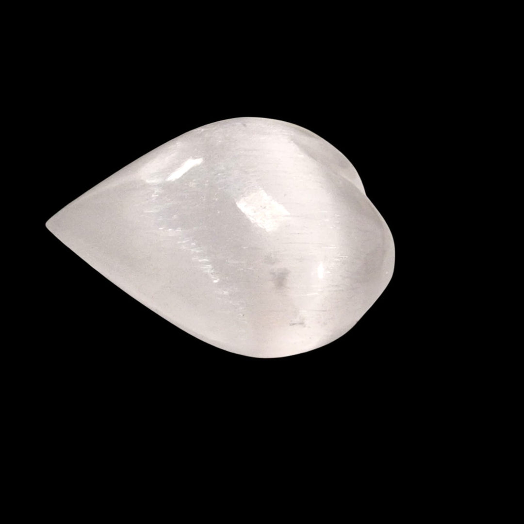 Back of Medium Selenite Heart crystal.