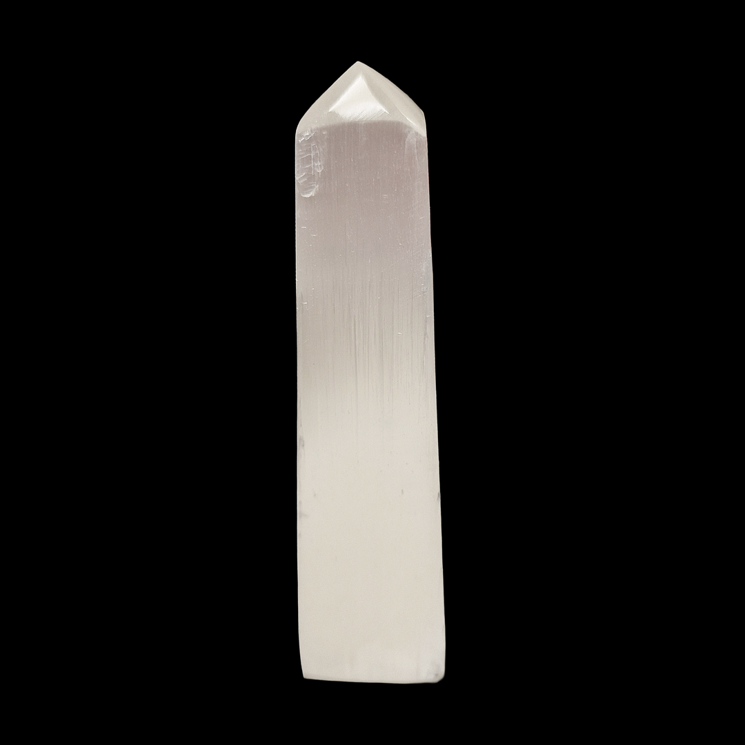 Selenite Tower 15cm – 4-Sided Polished Obelisk