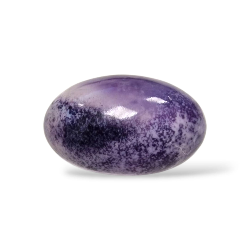 GeoFossils 32mm Tiffany Stone Shiva Lingham – Polished purple and cream mottled crystal for spiritual focus and balance