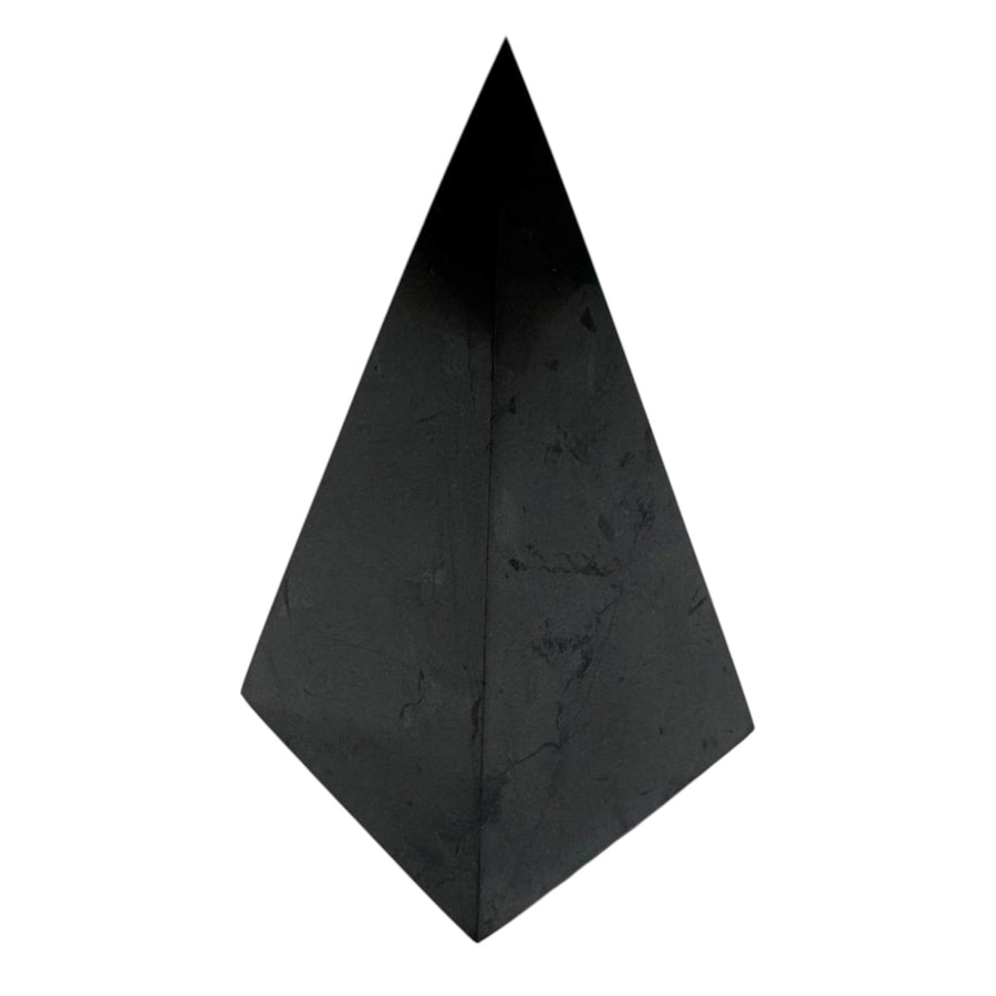 Shungite Nubian Pyramid – polished sacred geometry pyramid for energy balancing and EMF protection