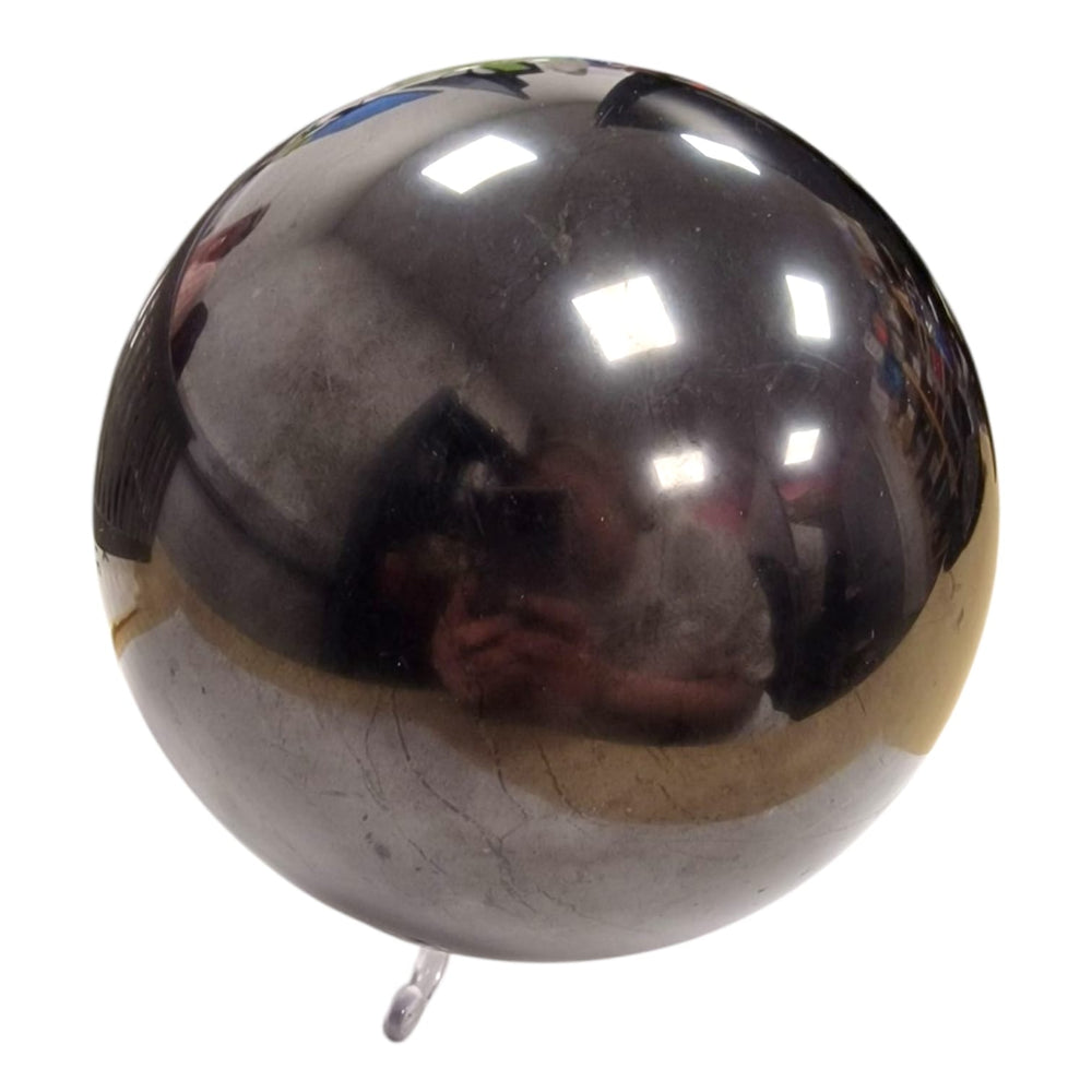 Polished Shungite sphere – 110mm energy stone for emotional clarity and environmental harmony