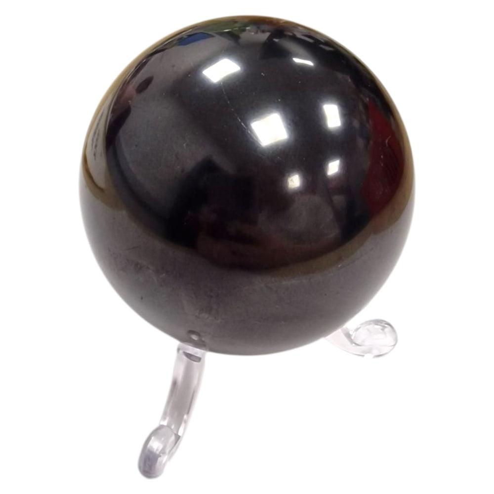 Polished Shungite sphere 60mm – Root Chakra energy tool for balance and clarity
