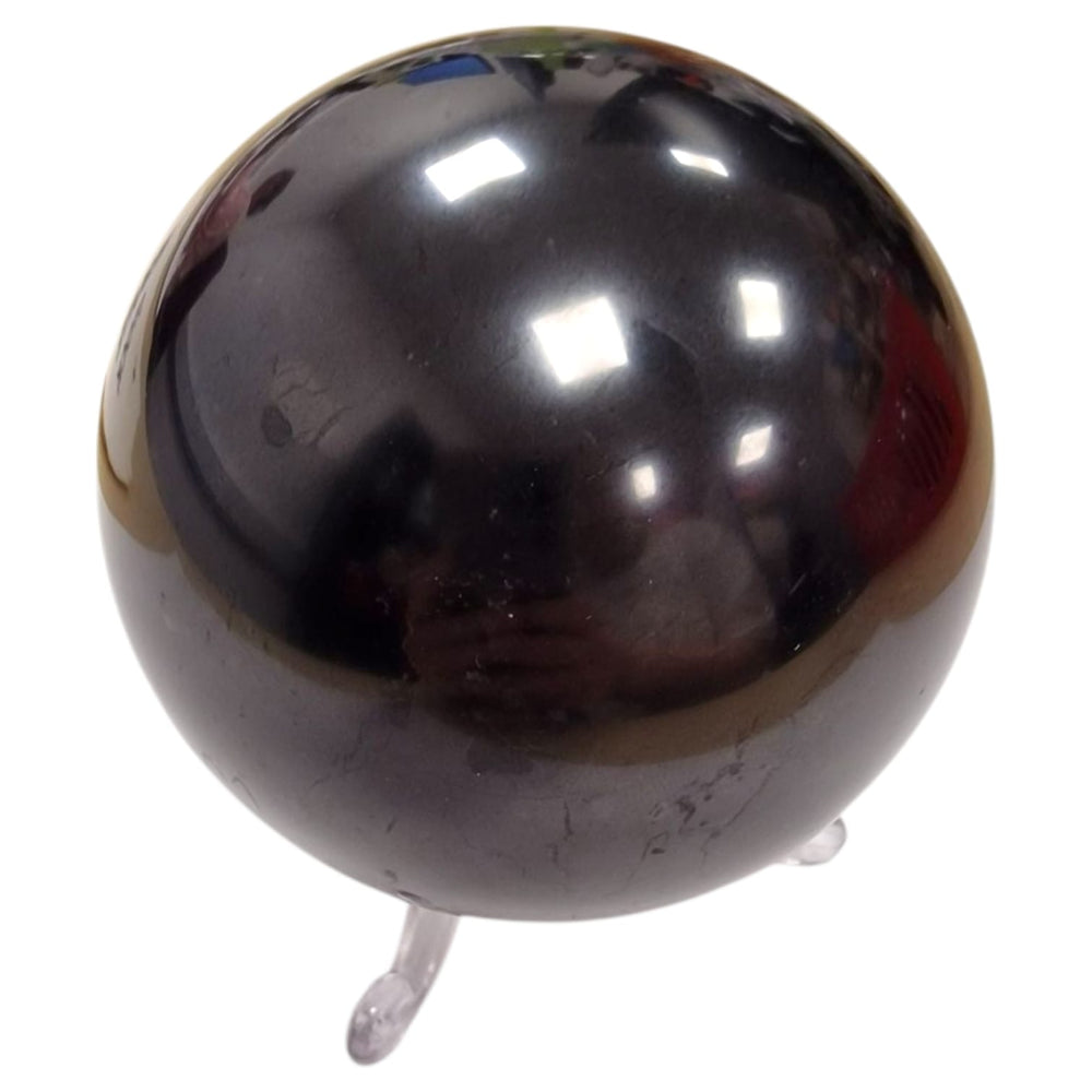 Polished 70mm Shungite ball – EMF protection and spiritual grounding crystal