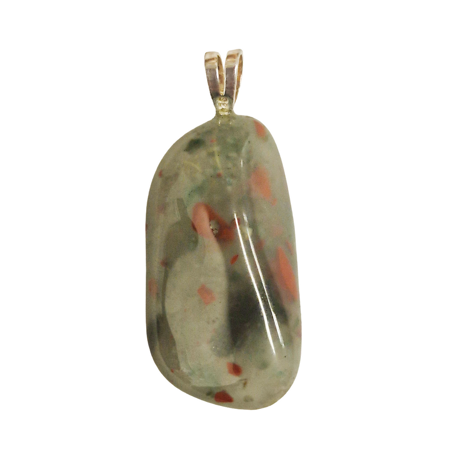 GeoFossils Sardonyx Sterling Silver Pendant – Indian red, brown, and white banded gemstone in sterling silver setting – courage, protection, and grounding jewellery – handmade in the UK.