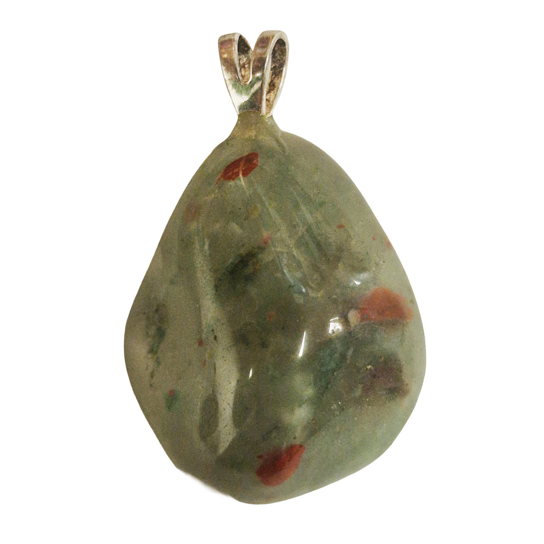 GeoFossils Sardonyx Sterling Silver Pendant – Indian red, brown, and white banded gemstone in sterling silver setting – courage, protection, and grounding jewellery – handmade in the UK.