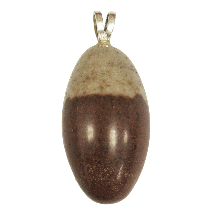 GeoFossils Shiva Lingham Sterling Silver Pendant – Indian sacred river stone in sterling silver setting – balance, vitality, and transformation jewellery – handmade in the UK.
